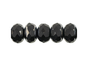Czech Gem-Cut Rondelle 11 x 7mm Matte Hematite (25pc Strand) by Starman