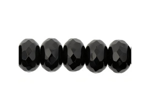 Czech Gem-Cut Rondelle 11 x 7mmJet (25pc Strand) by Starman
