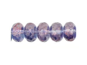 Czech Gem-Cut Rondelle 11 x 7mmmm : Luster - Transparent Denim Blue (25pcs)