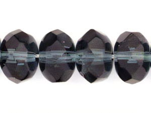 Czech Gem-Cut Rondelle 9 x 6mm Montana Blue (25pc Strand) by Starman