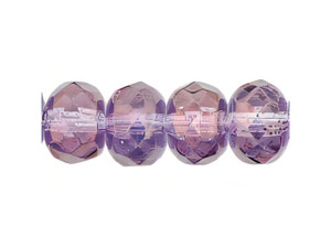 Czech Gem-Cut Rondelle 7 x 5mm Luster Transparent Denim Blue (25pc Strand) by Starman