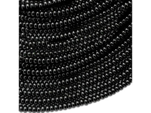 Black Onyx 4mm Rondelle Bead Strand Black Onyx 4mm Rondelle Bead Strand