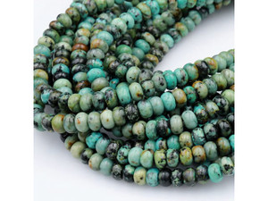 African Turquoise 4mm Rondelle Bead Strand African Turquoise 4mm Rondelle Bead Strand