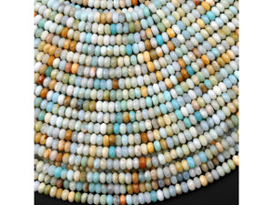Amazonite 4mm Faceted Rondelle Bead Strand