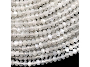 Moonstone 4mm Faceted Rondelle Bead Strand