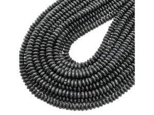 Natural Black Lava 6mm Rondelle Bead Strand Natural Black Lava 6mm Rondelle Bead Strand