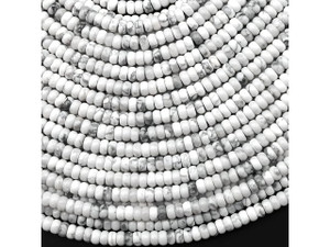 Howlite 4mm Rondelle Bead Strand