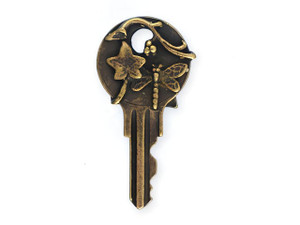 Vintaj Bronze Antique-Plated 41x22mm Dragonfly Key Charm