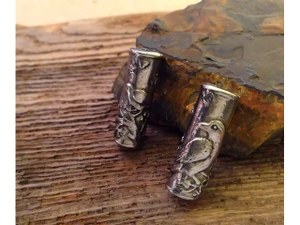 Green Girl Studios Pewter Raven Tube Bead