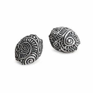 Green Girl Studios Pewter Swirly Pebble Bead