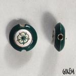 Golem Design Studio Deep Green Flower Small Lentil Bead