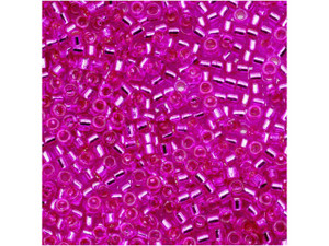 Miyuki 11/0 Trans Silver Lined Bright Fuchsia Delica Seed Beads 2.5-Inch Tube Miyuki 11/0 Trans Silver Lined Bright Fuchsia Delica Seed Beads 2.5-Inch Tube