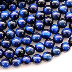 Mystic Blue Tiger's Eye 4mm Smooth Round Bead Strand - AAA Grade