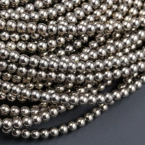 Titanium Pyrite 8mm Smooth Round Bead Strand