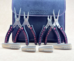 *PRE-ORDER* KUROBISAI Japanese Jewelry Stainelss Steel Pliers 4-Piece Set with Storage Case