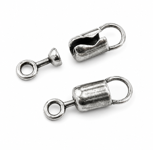 JBB Antique Silver Push-In Pin Lock Clasp 20x6mm
