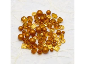 Jesse James Beads Austrian Crystal & Pearl Bead Mix Amber