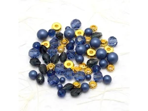 Jesse James Beads Austrian Crystal & Pearl Bead Mix Sapphire