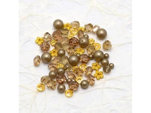 Jesse James Beads Austrian Crystal & Pearl Bead Mix Champagne Gold