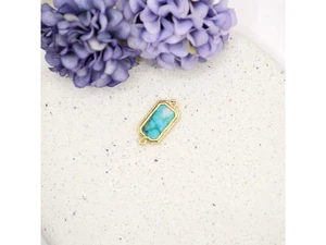 Dyed Natural Howlite Rectangle Connector Charm - Jesse James Beads 