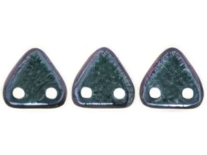CzechMates 6mm Triangle Beads Polychrome Orchid Aqua 2.5-Inch Tube