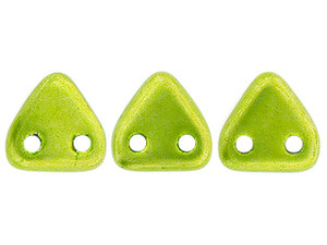 CzechMates 6mm Triangle Beads ColorTrends: Saturated Metallic Lime Punch 2.5-Inch Tube