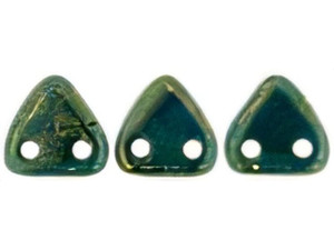 CzechMates 6mm Triangle Beads Persian Turquoise Bronze Picasso 2.5-Inch Tube
