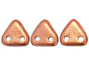 CzechMates 6mm Triangle Beads Matte Metallic Copper 2.5-Inch Tube