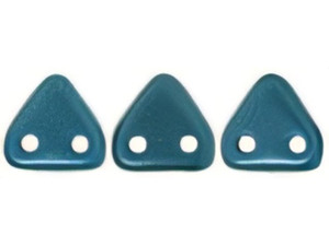 CzechMates 6mm Triangle Beads Pearl Coat Steel Blue 2.5-Inch Tube