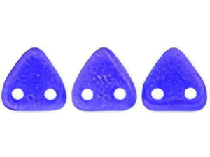CzechMates 6mm Triangle Beads Sueded Gold Cobalt 2.5-Inch Tube