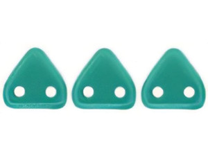CzechMates 6mm Triangle Beads Pearl Coat Teal 2.5-Inch Tube