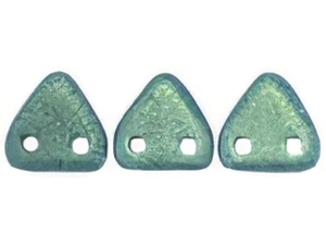 CzechMates 6mm Triangle Beads Metallic Suede Lt Green 2.5-Inch Tube