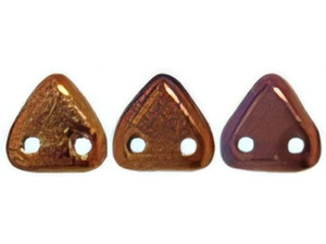 CzechMates 6mm Triangle Beads Bronze Luster Iris Opaque Red 2.5-Inch Tube