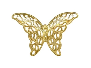 Filigree Butterfly, Gold-Plated, 27x39mm