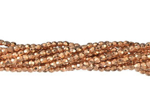 Czech Glass 2mm Copper Penny Fire-Polish Bead Strand by Starman Czech Glass 2mm Copper Penny Fire-Polish Bead Strand by Starman