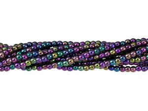 Czech Glass 2mm Iris Purple Round Bead Strand by Starman Czech Glass 2mm Iris Purple Round Bead Strand by Starman
