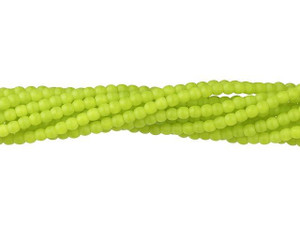 Czech Glass 2mm Matte Chartreuse Round Bead Strand by Starman Czech Glass 2mm Matte Chartreuse Round Bead Strand by Starman