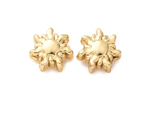 18K Gold-Plated Brass Sun Bead 8x7.5mm