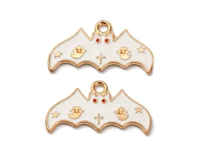 White Bat Enamel Charm 24.5x13.5mm White Bat Enamel Charm 24.5x13.5mm