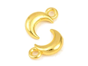 Golden Moon Charm 10x6mm
