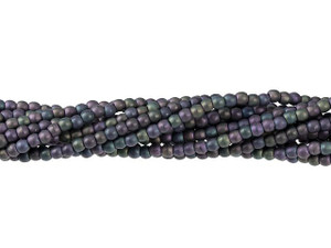Czech Glass 2mm Matte Iris Purple Round Bead Strand by Starman Czech Glass 2mm Matte Iris Purple Round Bead Strand by Starman