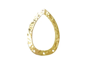 Vintaj Gold-Plated Hammered Teardrop Chandelier Link 34x24mm