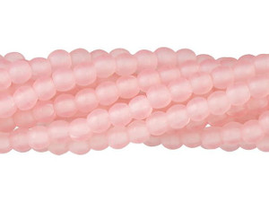 Czech Glass 2mm Matte Milky Pink Round Bead Strand by Starman Czech Glass 2mm Matte Milky Pink Round Bead Strand by Starman