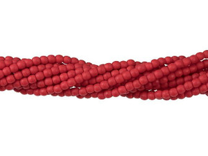 Czech Glass 2mm Matte Opaque Red Round Bead Strand by Starman Czech Glass 2mm Matte Opaque Red Round Bead Strand by Starman