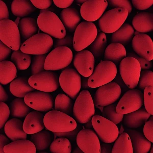 PRECIOSA Czech Glass Drop Bead Strand 6x9mm, Velvet Cherry