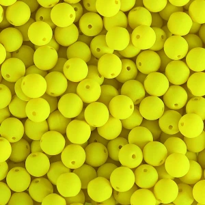 PRECIOSA Czech Glass Bead Strand 6mm, Velvet Neon Yellow