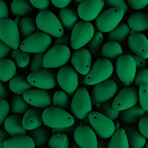 PRECIOSA Czech Glass Drop Bead Strand 6x9mm, Velvet Irish Green