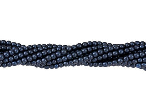 Czech Glass 2mm Metallic Suede Dark Blue Round Bead Strand by Starman Czech Glass 2mm Metallic Suede Dark Blue Round Bead Strand by Starman