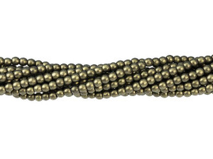 Czech Glass 2mm Metallic Suede Gold Round Bead Strand by Starman Czech Glass 2mm Metallic Suede Gold Round Bead Strand by Starman