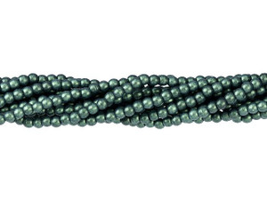 Czech Glass 2mm Metallic Suede Light Green Round Bead Strand by Starman Czech Glass 2mm Metallic Suede Light Green Round Bead Strand by Starman